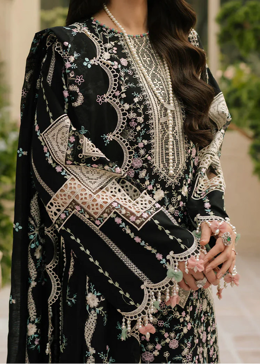 Choices S1373 - Embroidered 3pc Lawn Dress With Embroidered Chiffon Dupatta.