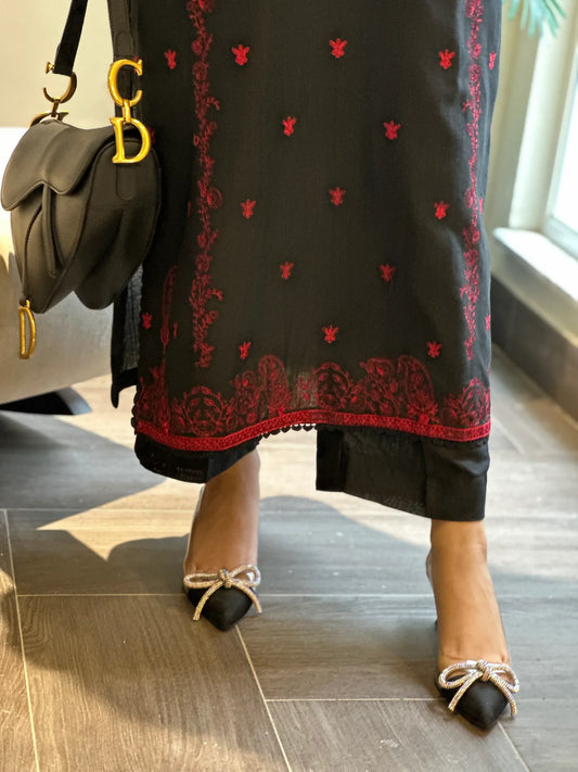 Choices W634-Embroidered 2Pc Linen Dress.
