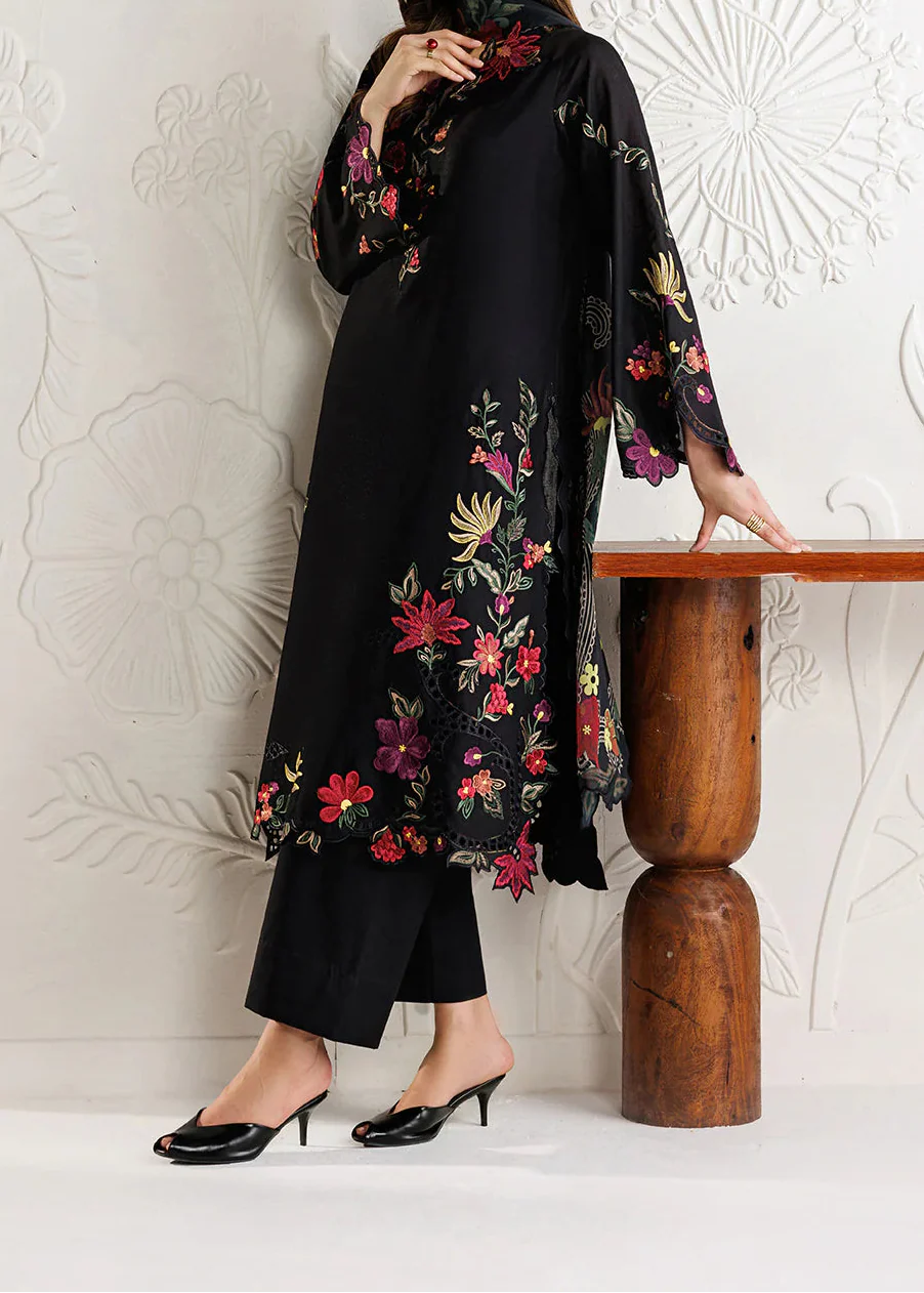 Choices-c1263 - Embroidered 3pc CHIKANKARI Lawn Dress With Printed Lawn Dupatta.