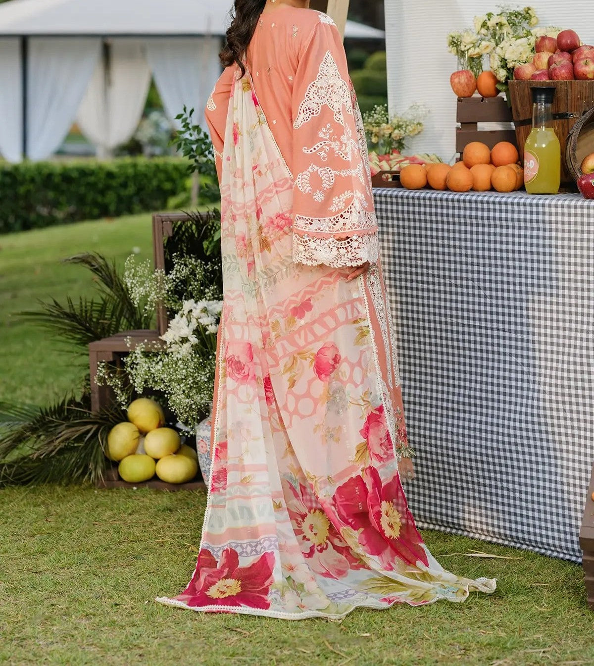 Elaf Premium 3pc Embroidered Lawn Summer Collection CODE. 1003