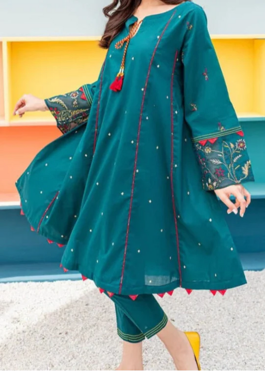 Choices W683- Embroidered 2pc Khaddar dress