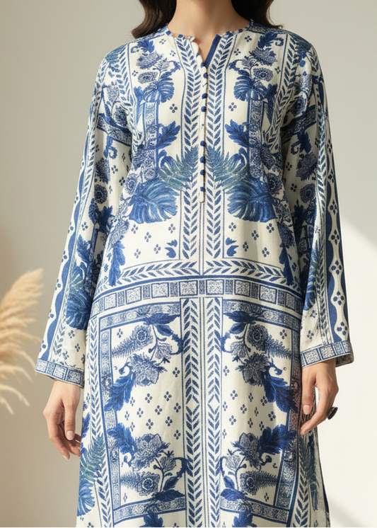 Choices W723 - Digital Printed 3pc Silk dress With Digital Printed Silk dupatta.