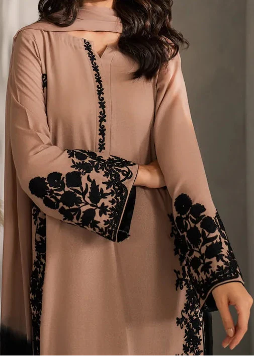 Choices W1009-Embroidered 3pc Marina Dress With Dyed Chiffon Dupatta.