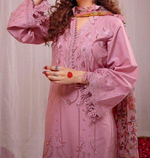 ZARA SHAHJAHAN Unstitched Lawn 3PC Embroidered CODE. MC-1007