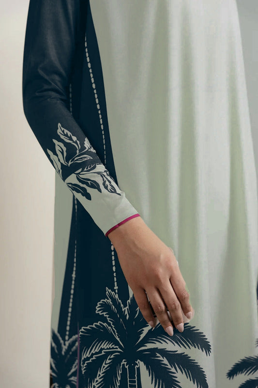 Choices W730 - Digital Printed 3pc Silk dress With Digital Printed Silk dupatta.