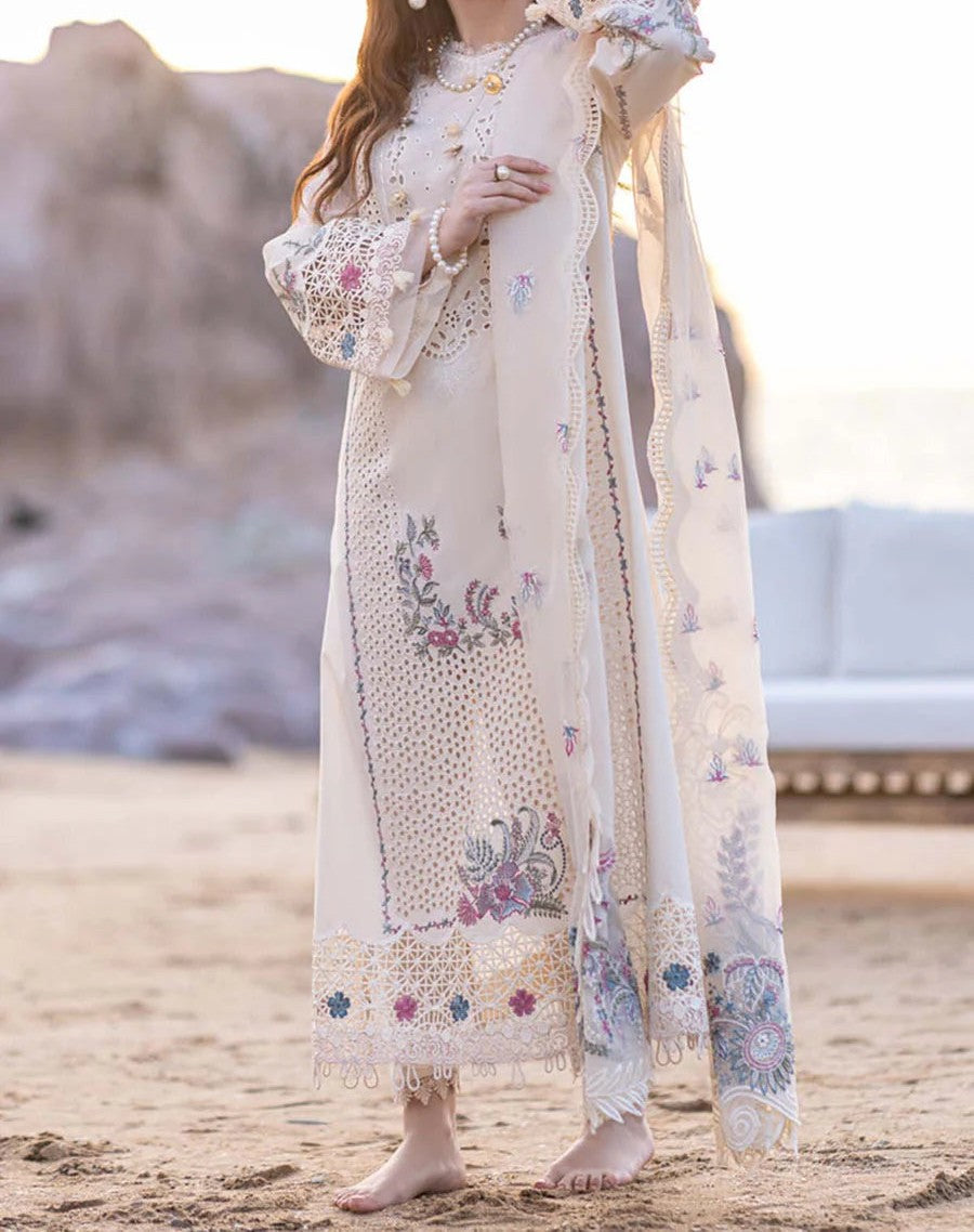 Qalamkar Luxury Chiken Kari Lawn Unstitched 3 Pieces CODE. 1489