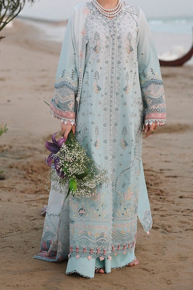 Qalamkar 3 Pc Unstitched Embroidered Lawn  CODE. MC-4076
