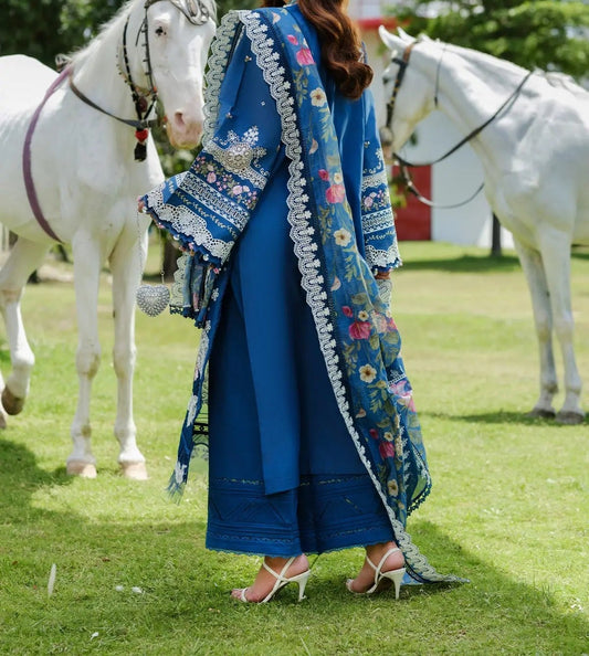 Elaf Premium Embroidered Luxury Lawn Unstitched 3Pc Suit  CODE. MC-4024