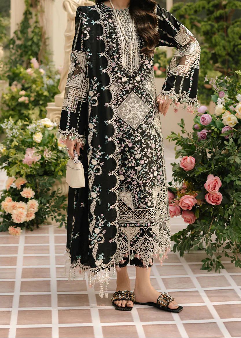 Choices S1373 - Embroidered 3pc Lawn Dress With Embroidered Chiffon Dupatta.