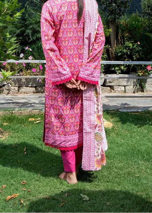Choices W870 - Digital Printed 3pc Karandi Dress With Digital Printed Karandi Shawl.