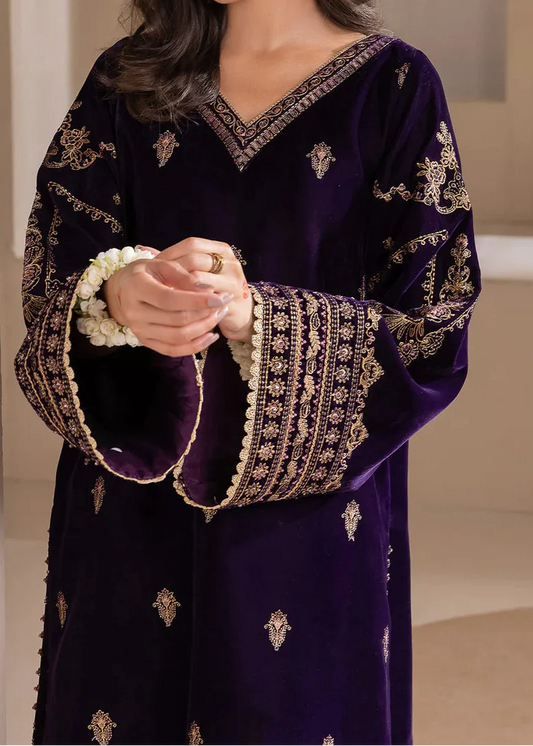 Choices W937-Embroidered 2pc Velvet Dress.