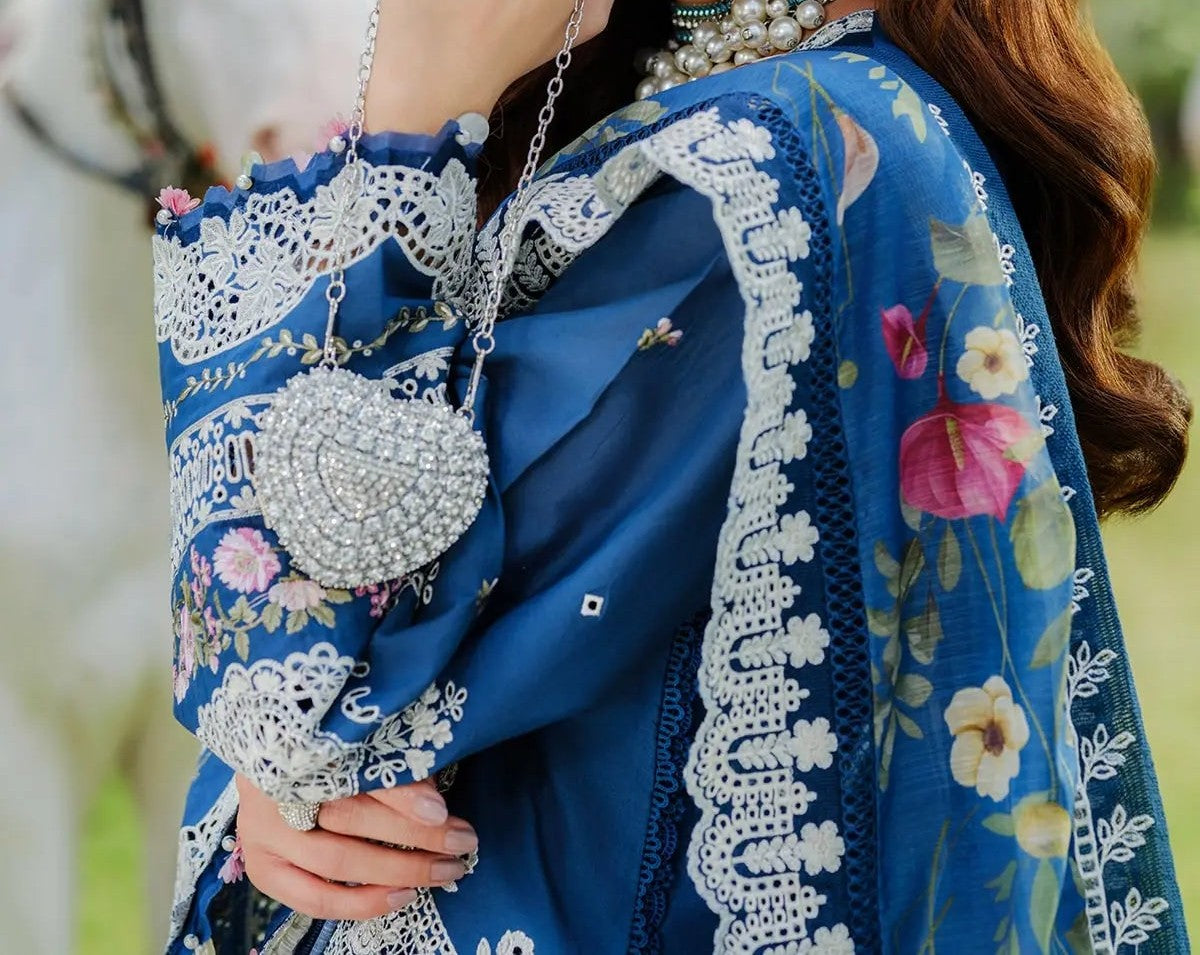Elaf Premium Embroidered Luxury Lawn Unstitched 3Pc Suit  CODE. MC-4024