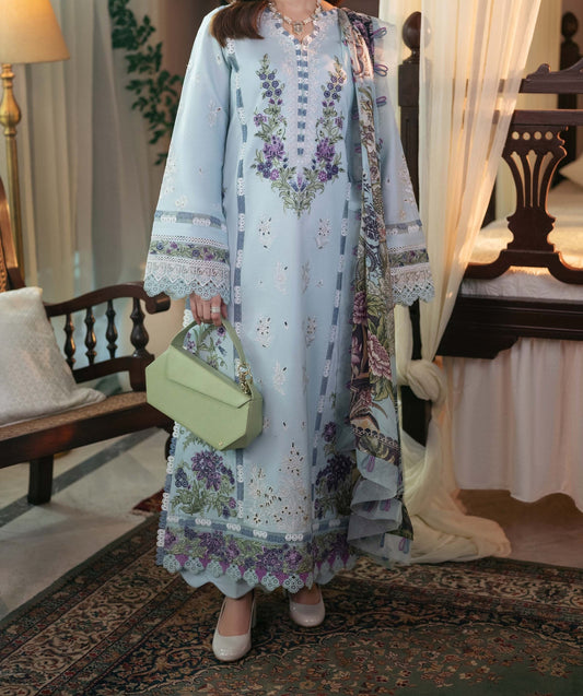 3pc Luxury Pure Lawn Unstitch Embroidered SUMMER Collection  CODE. MC-1080