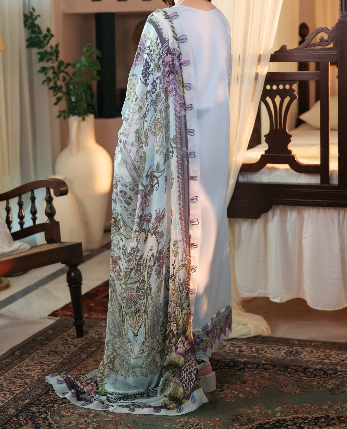 3pc Luxury Pure Lawn Unstitch Embroidered SUMMER Collection  CODE. MC-1080