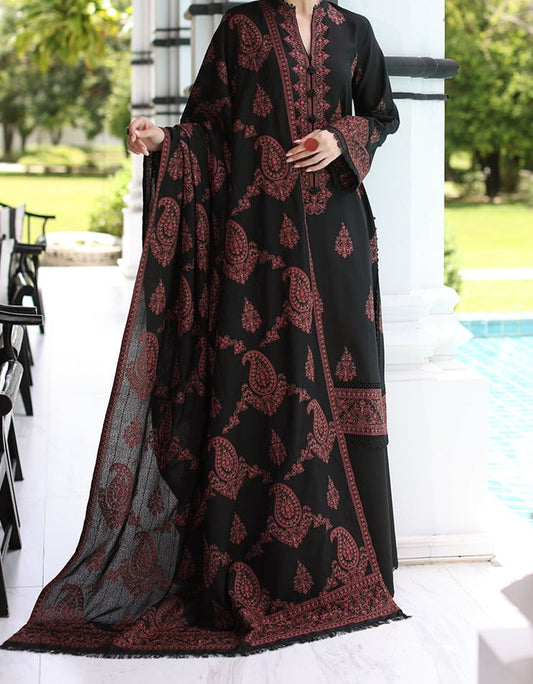 BAREEZE 3 PC Unstitched Heavy Embroidered Lawn Suit CODE. MC-1092