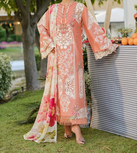Elaf Premium 3pc Embroidered Lawn Summer Collection  CODE. 1003