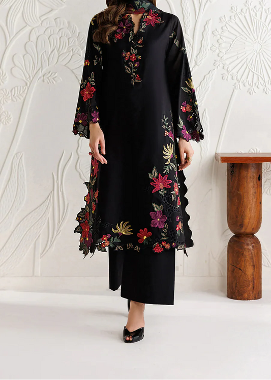 Choices-c1263 - Embroidered 3pc CHIKANKARI Lawn Dress With Printed Lawn Dupatta.