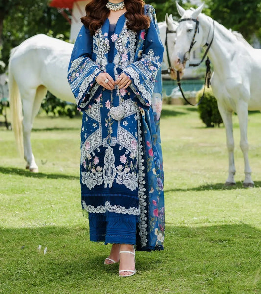 Elaf Premium Embroidered Luxury Lawn Unstitched 3Pc Suit  CODE. MC-4024