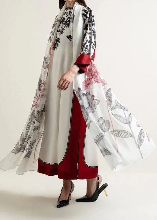 Choices W700 - Digital Printed 3pc Silk dress With Digital Printed Silk  Dupatta.