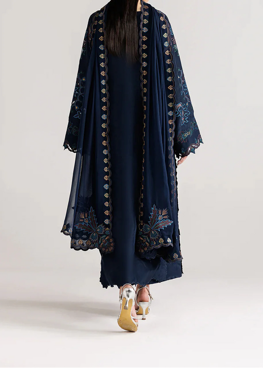 Choices S1474 - Embroidered 3pc Lawn Dress With Embroidered Chiffon Dupatta. Choicesstore.pk