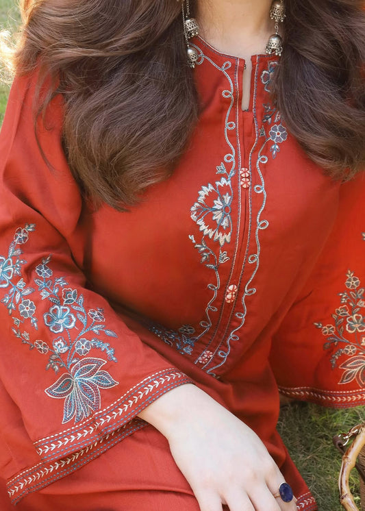 Choices W914-Embroidered 2pc Marina Dress.