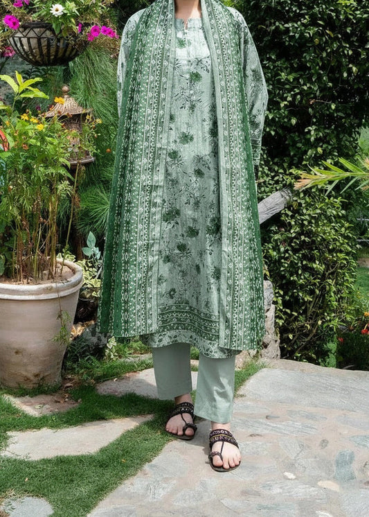 Choices W875 - Digital Printed 3pc Karandi Dress With Digital Printed Karandi Shawl.