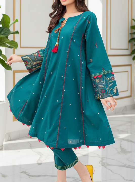 Choices W683- Embroidered 2pc Khaddar dress