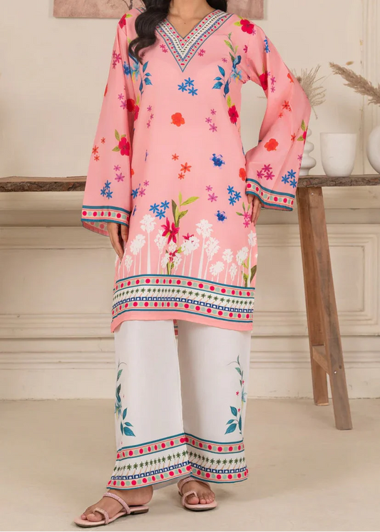 Choices W926 - Digital Printed 2pc Silk Dress.