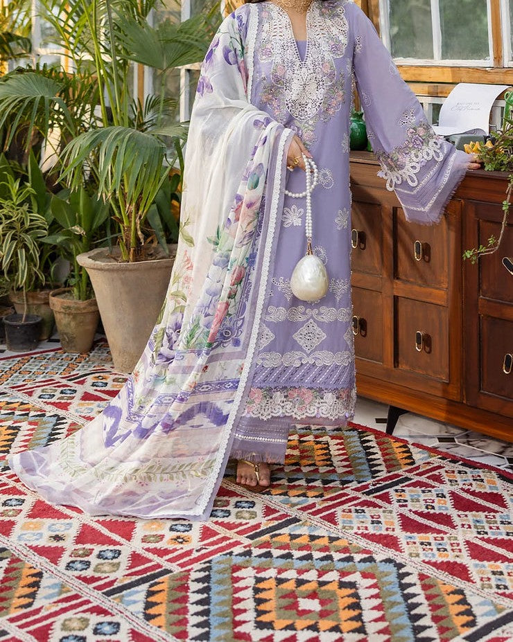 Elaf Premium E.Craft Chikankari Lawn Unstitched 3Pc CODE. MC-1047