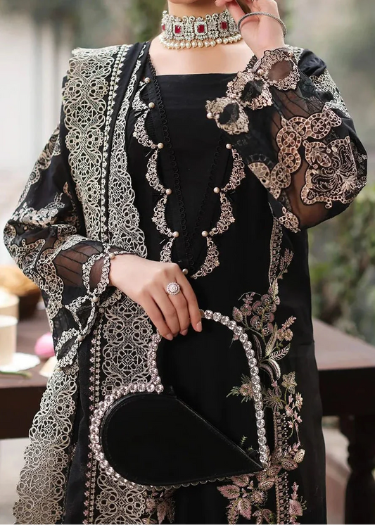 Choices S1324-Embroidered 3pc Lawn Dress With Embroidered Chiffon Dupatta.