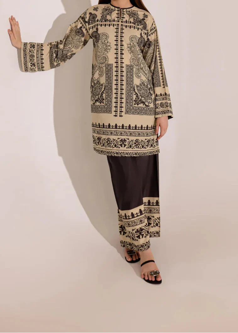 Choices W725 - Digital Printed 3pc Silk dress With Digital Printed Silk dupatta.