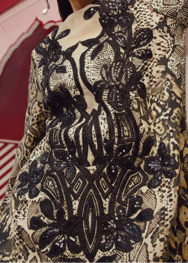 Choices W940 - Embroidered & Digital Printed 3pc Silk Dress With Digital Printed Silk Dupatta.