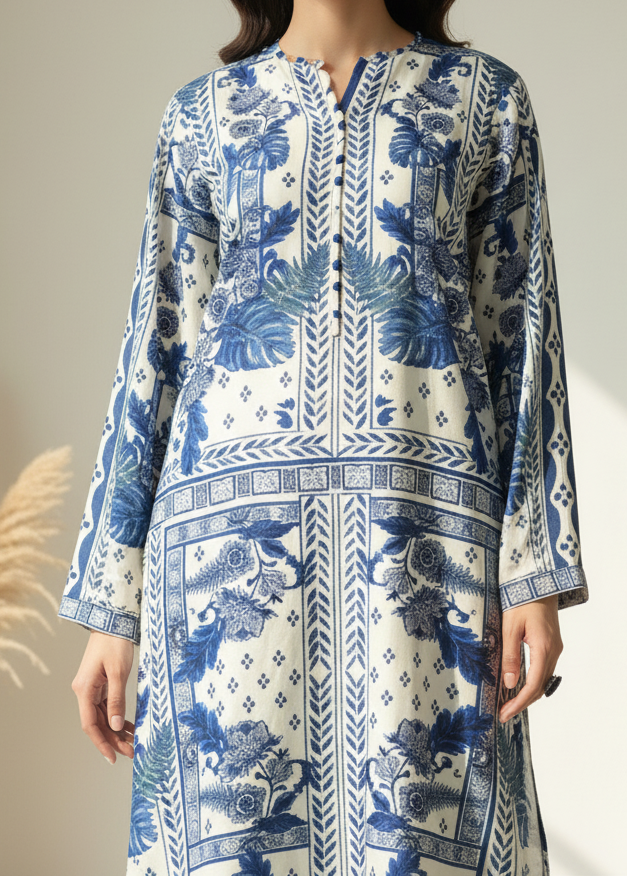 Choices W723 - Digital Printed 3pc Silk dress With Digital Printed Silk dupatta.