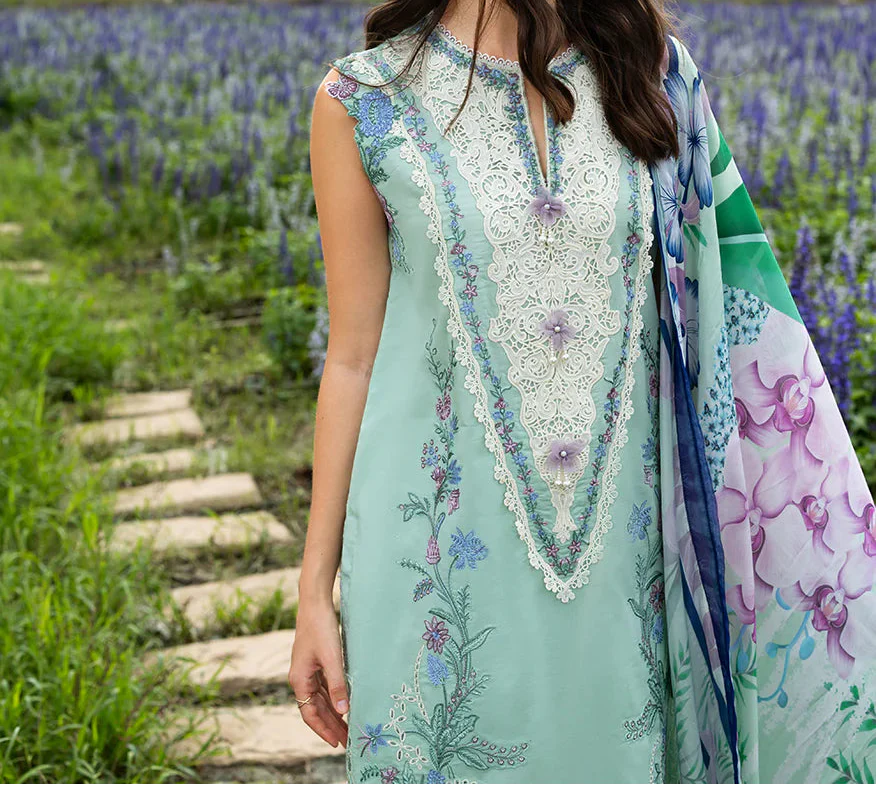 Choices S1460 - Embroidered 3pc Lawn Dress With Printed Lawn Dupatta.