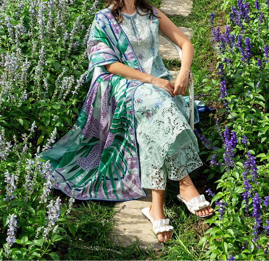 Choices S1460 - Embroidered 3pc Lawn Dress With Printed Lawn Dupatta.