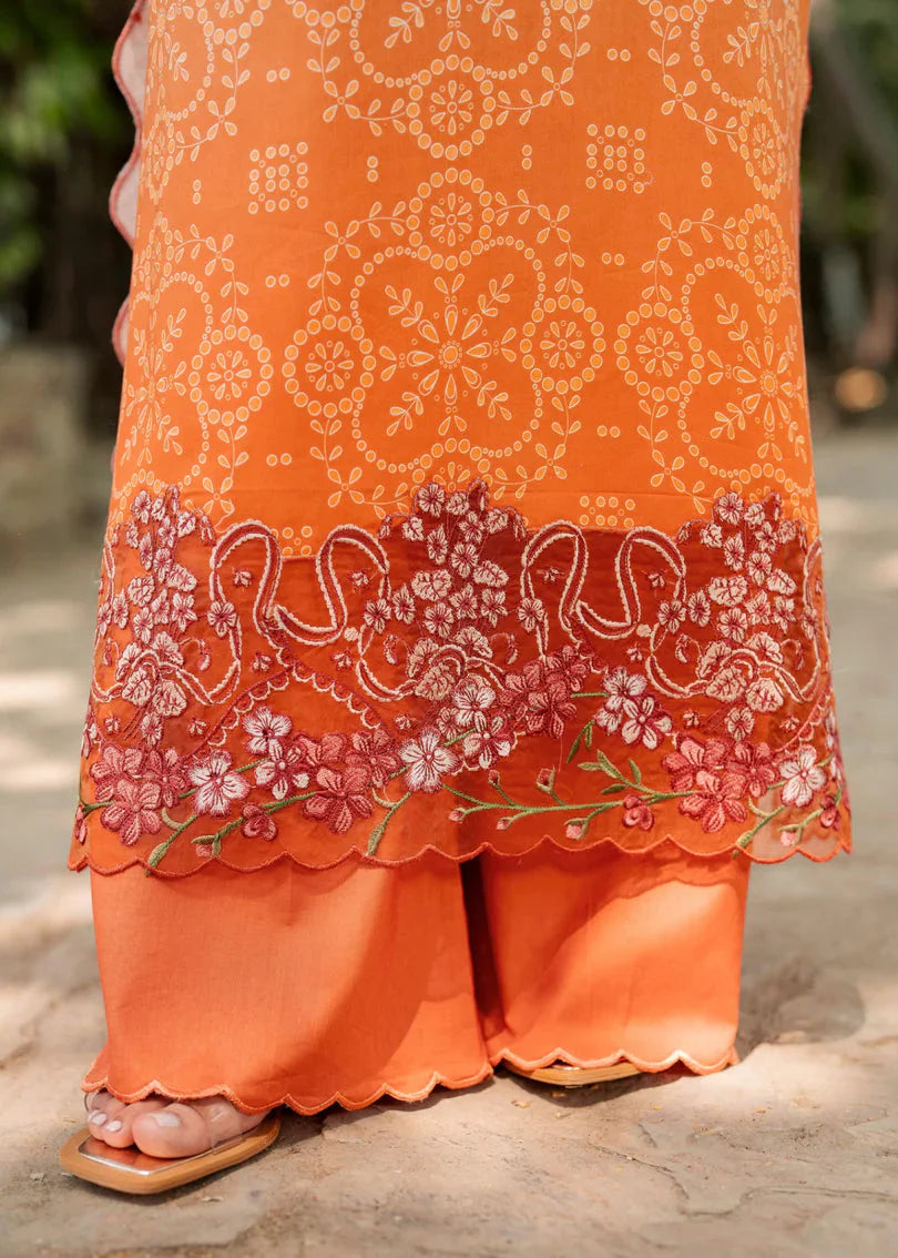 Choices S1365 - Printed & Embroidered 3pc Lawn Dress With Embroidered Sequence Chiffon Dupatta.