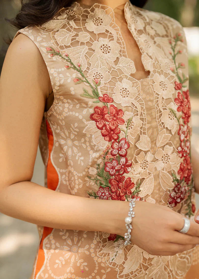 Choices S1365 - Printed & Embroidered 3pc Lawn Dress With Embroidered Sequence Chiffon Dupatta.