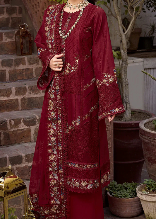 Choices W971-Embroidered 3pc Marina Dress With Printed Shawl. Choicesstore.pk