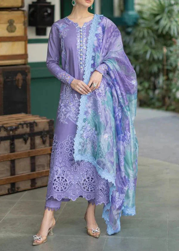 Choices S1113-Embroidered 3pc CHIKANKARI Lawn dress with Printed Munar Dupatta.
