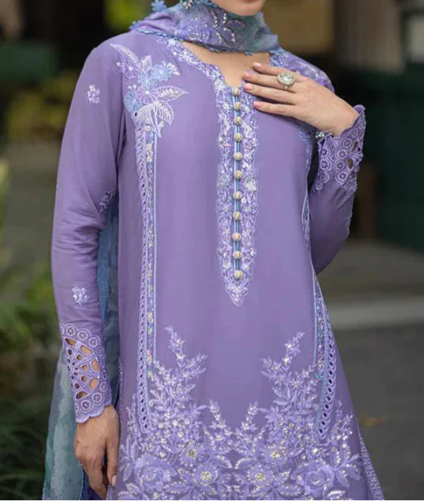 Choices S1113-Embroidered 3pc CHIKANKARI Lawn dress with Printed Munar Dupatta.