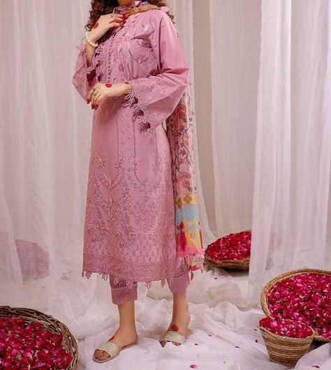 ZARA SHAHJAHAN Unstitched Lawn 3PC Embroidered CODE. MC-1007