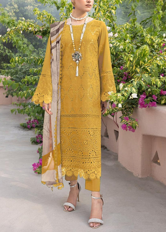 Choices S1118-Embroidered 3pc CHIKANKARI Lawn dress with Printed Munar Dupatta.