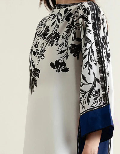 Choices W728 - Digital Printed 3pc Silk dress With Digital Printed Silk dupatta.