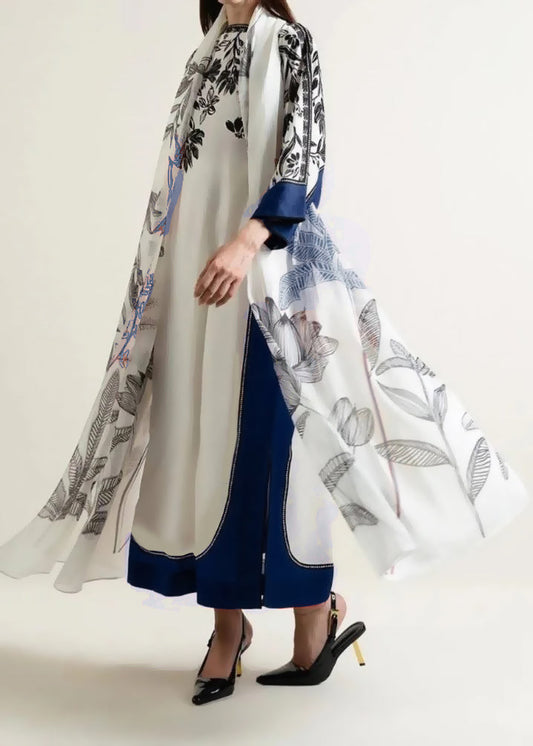 Choices W728 - Digital Printed 3pc Silk dress With Digital Printed Silk dupatta.