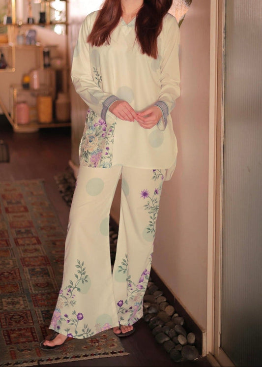 CS-112 ZOYA- STITCHED 2PC PRINTED CO-ORD SET.