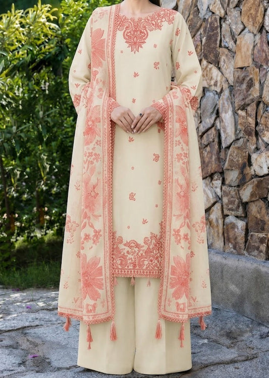 Choices S1495-Embroidered 3pc Lawn Dress With Printed Lawn Dupatta. Choicesstore.pk