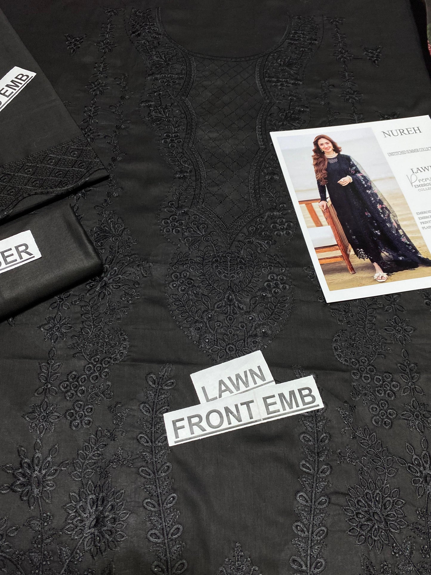 NUREH 3pc Embroidered Lawn New Summer Collec.  CODE. 1141