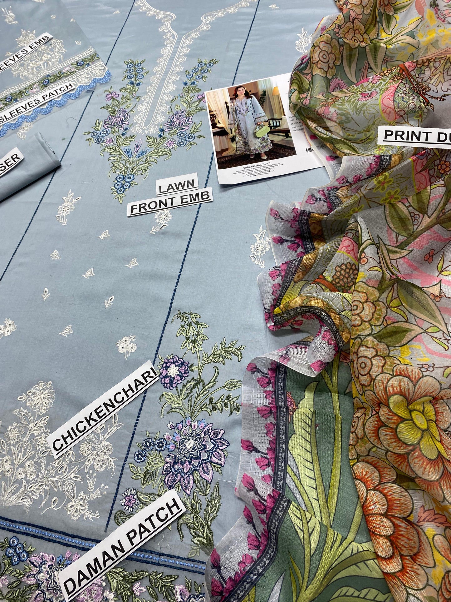 3pc Luxury Pure Lawn Unstitch Embroidered SUMMER Collection  CODE. MC-1080