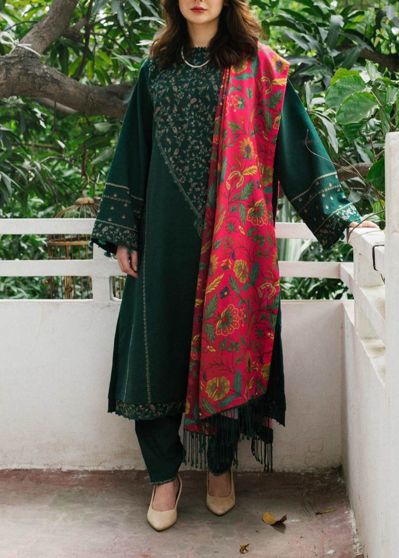 Choices S1154-Embroidered 3pc Lawn Dress With Printed Munar Dupatta.