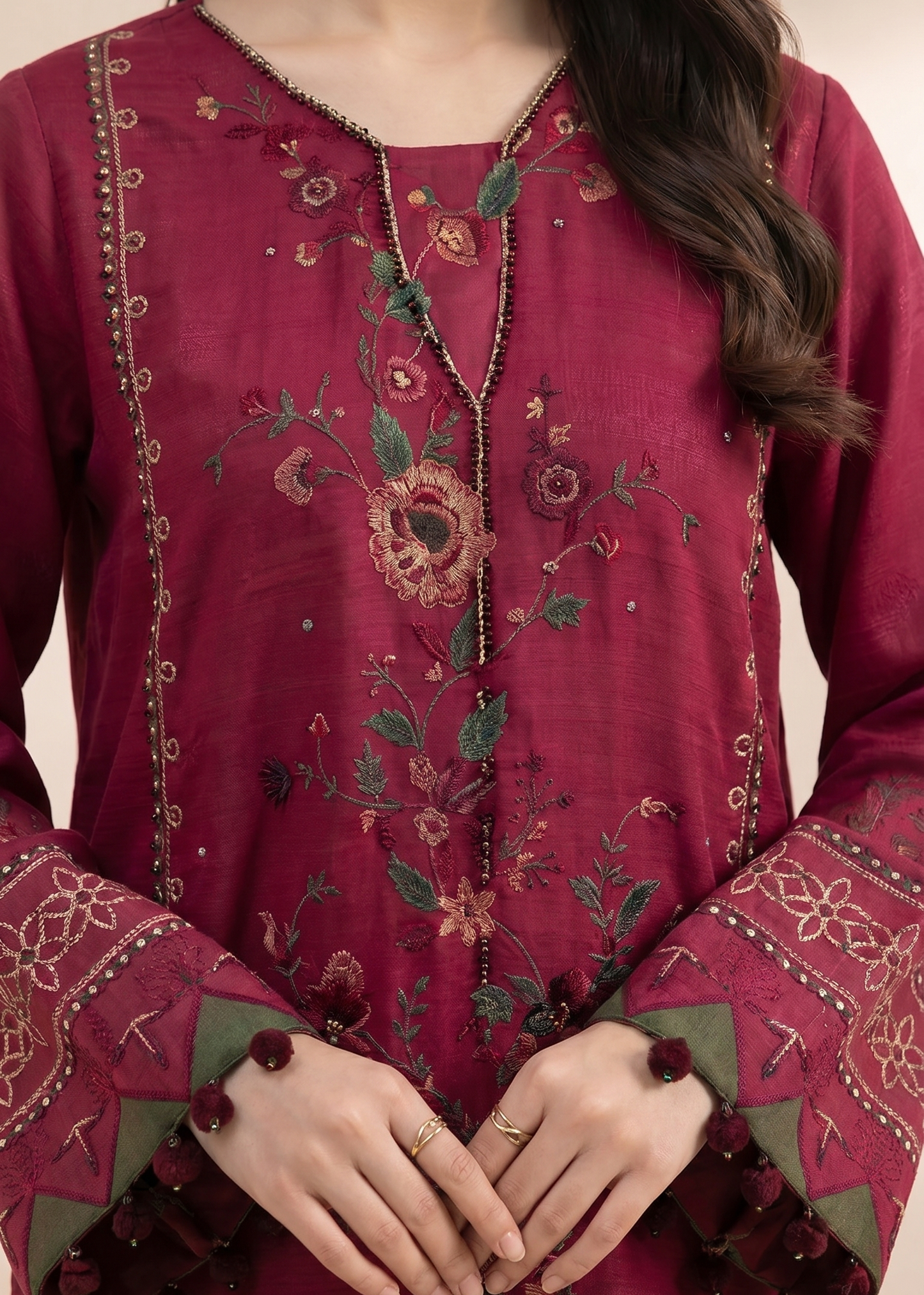 Choices S1380 - Embroidered 3pc Lawn Dress With Printed Lawn Dupatta.